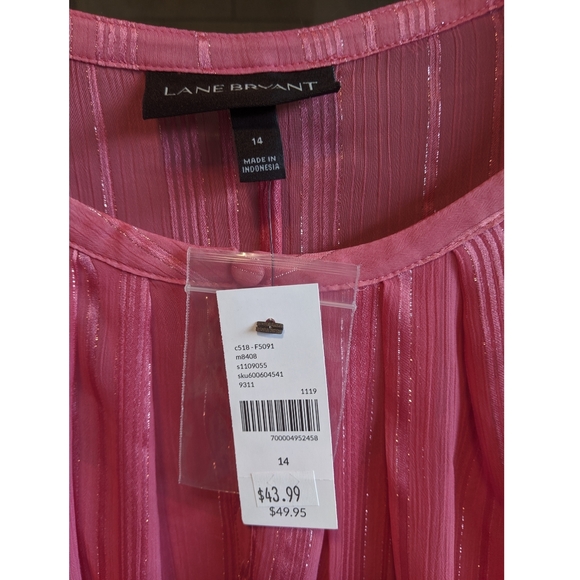 NWT Lane Bryant Rose Keyhole Shimmer Top - Picture 7 of 9
